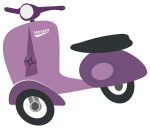 Purple Vespa scooter